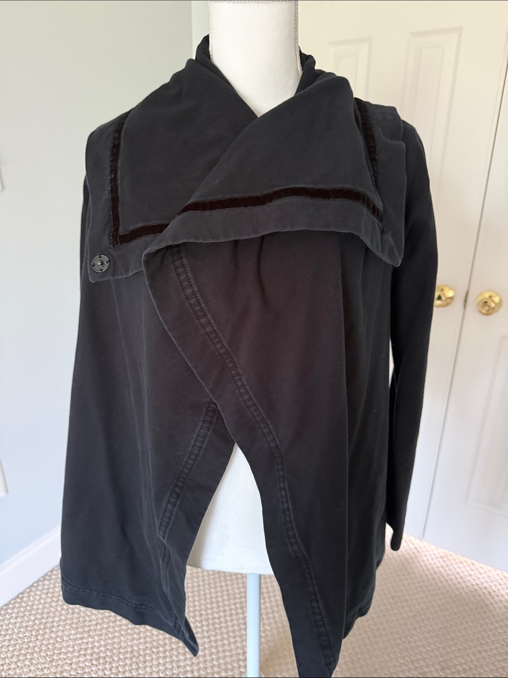 lululemon athletica Black Draped Open Front Jacket